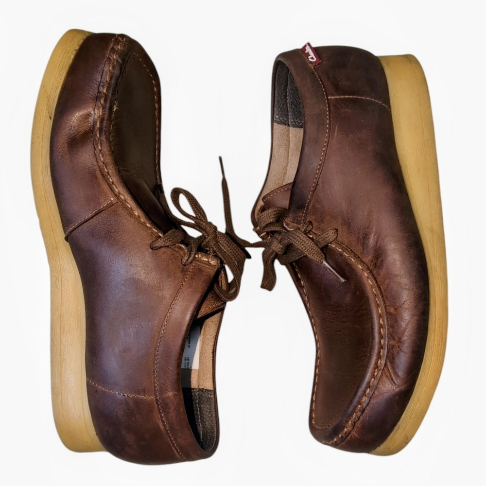 Clarks Stinson Lo Dark Brown Beeswax  Leather Lace Up Chukka Men's Size 11.5